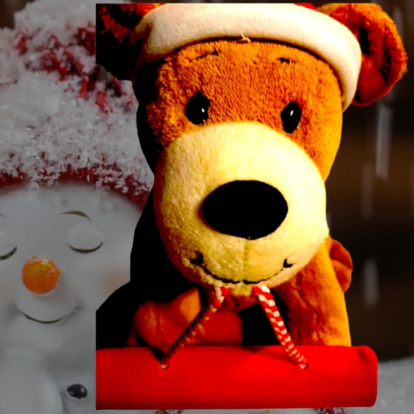 Hallmark Jingle Pals "Rockin' Rover" Brown Barking Animated Dog on Sleigh 9"Tall - Picture 5 of 7